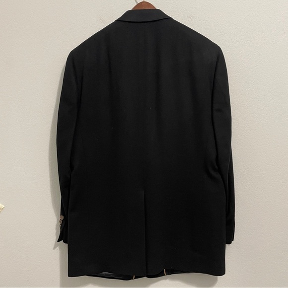 Hart Schaffner Marx Blazer Jacket 100% Cashmere Black Mens Coat 44 - Picture 2 of 13